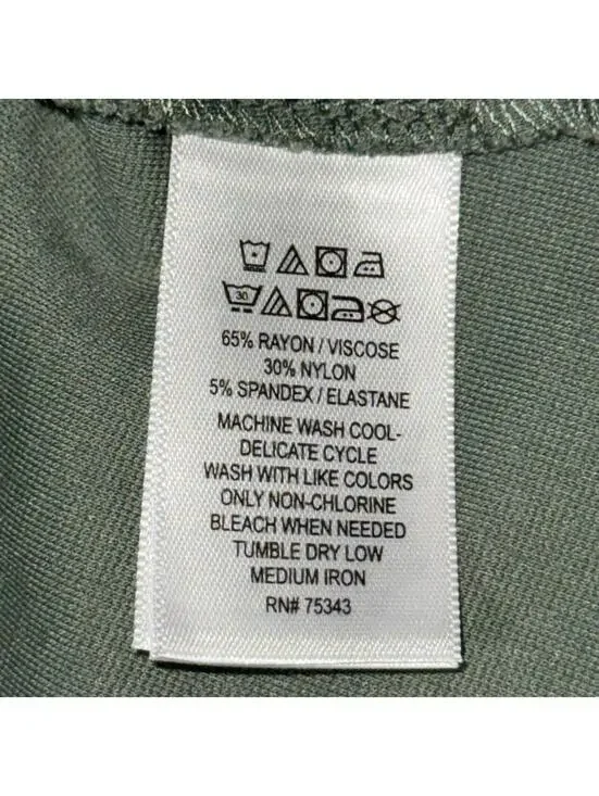 TAHARI Women’s Seamed Front Stretch Soft Boat Neck Top in Moss Green-Size XL - Picture 9 of 9